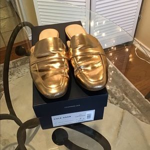 Cole Haan Gold Mule Mattie Delcie Loafer Mule II